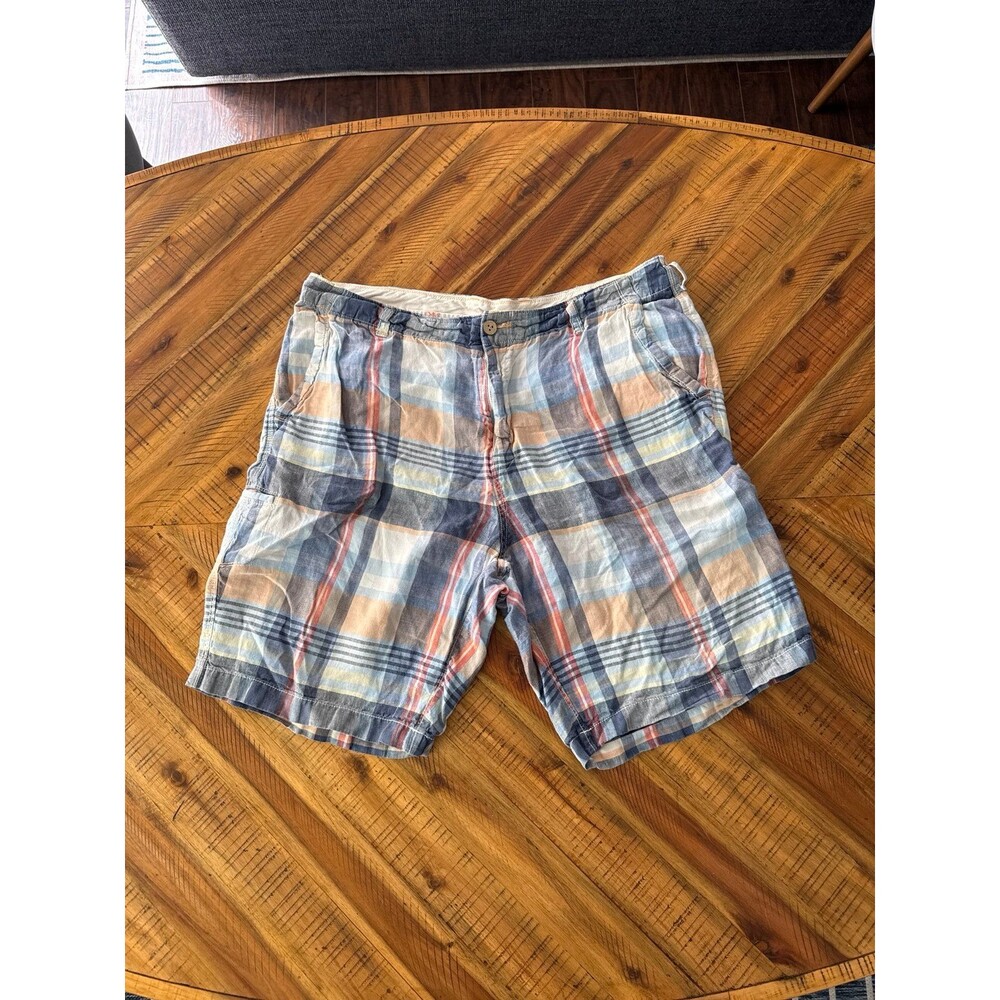 Tommy Bahama Relax Plaid Linen Shorts 100% Linen Men’s 36 9” Inseam
